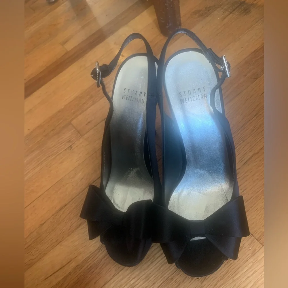 Stuart Weitzman peep toe bow heels size 6.5 vguc - Picture 8 of 8